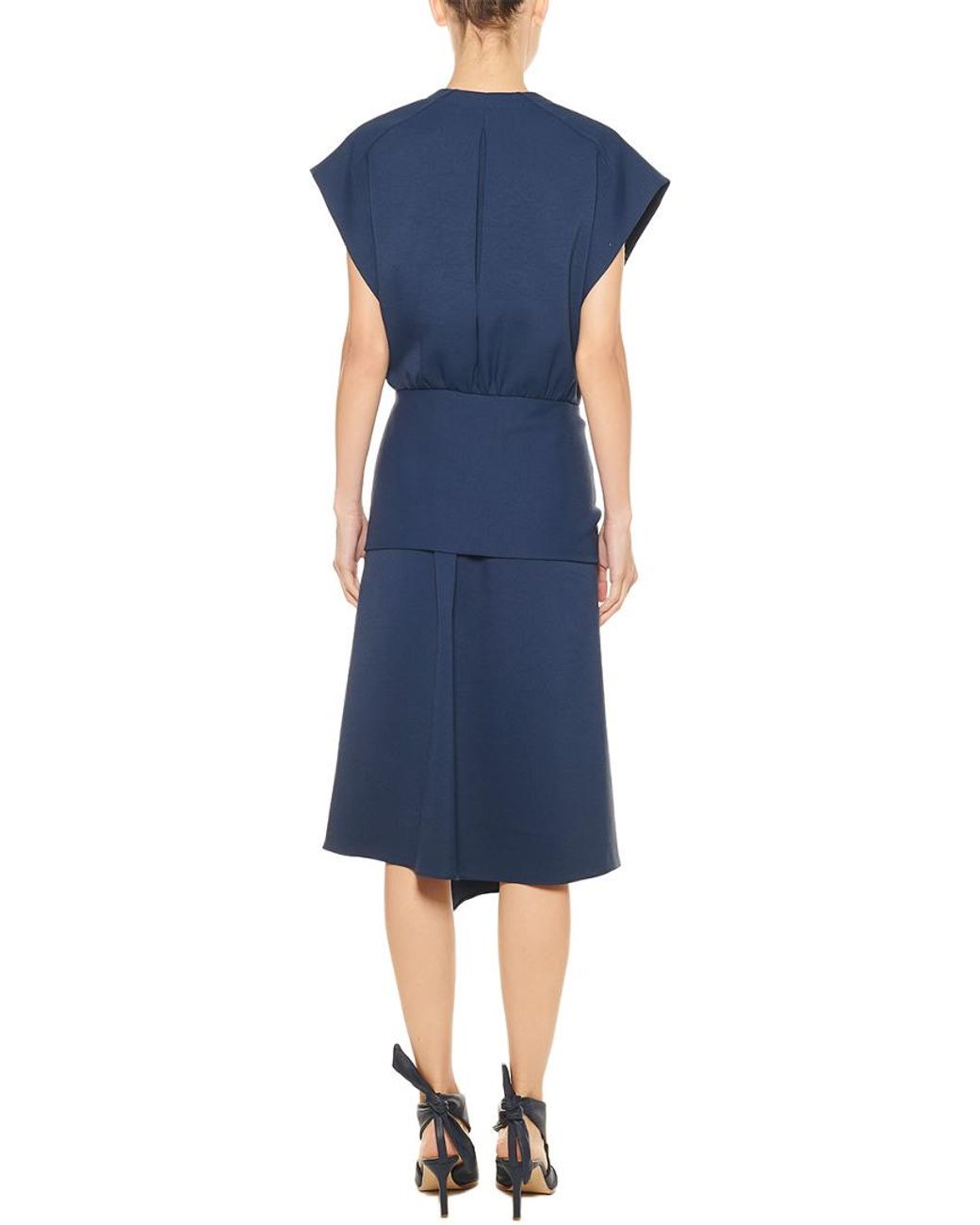 Tibi Blue Chalky Drape Sleeveless Wrap Mini Dress