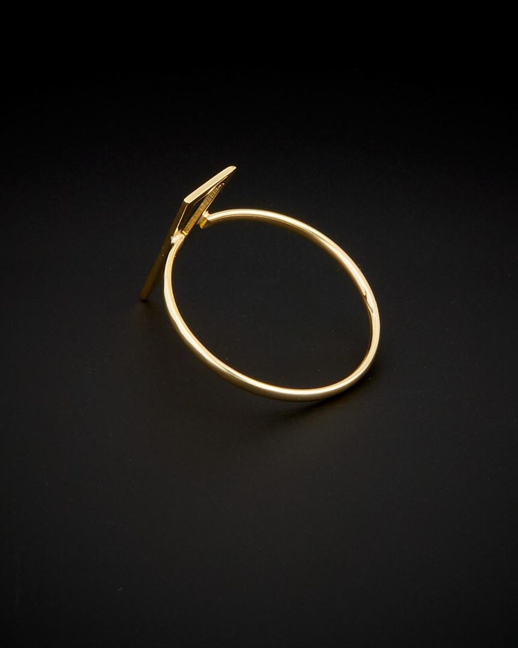 Italian Gold Black 14k Triangle Ring