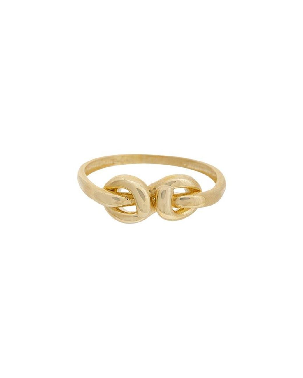 Italian Gold White 10K Love Knot Ring