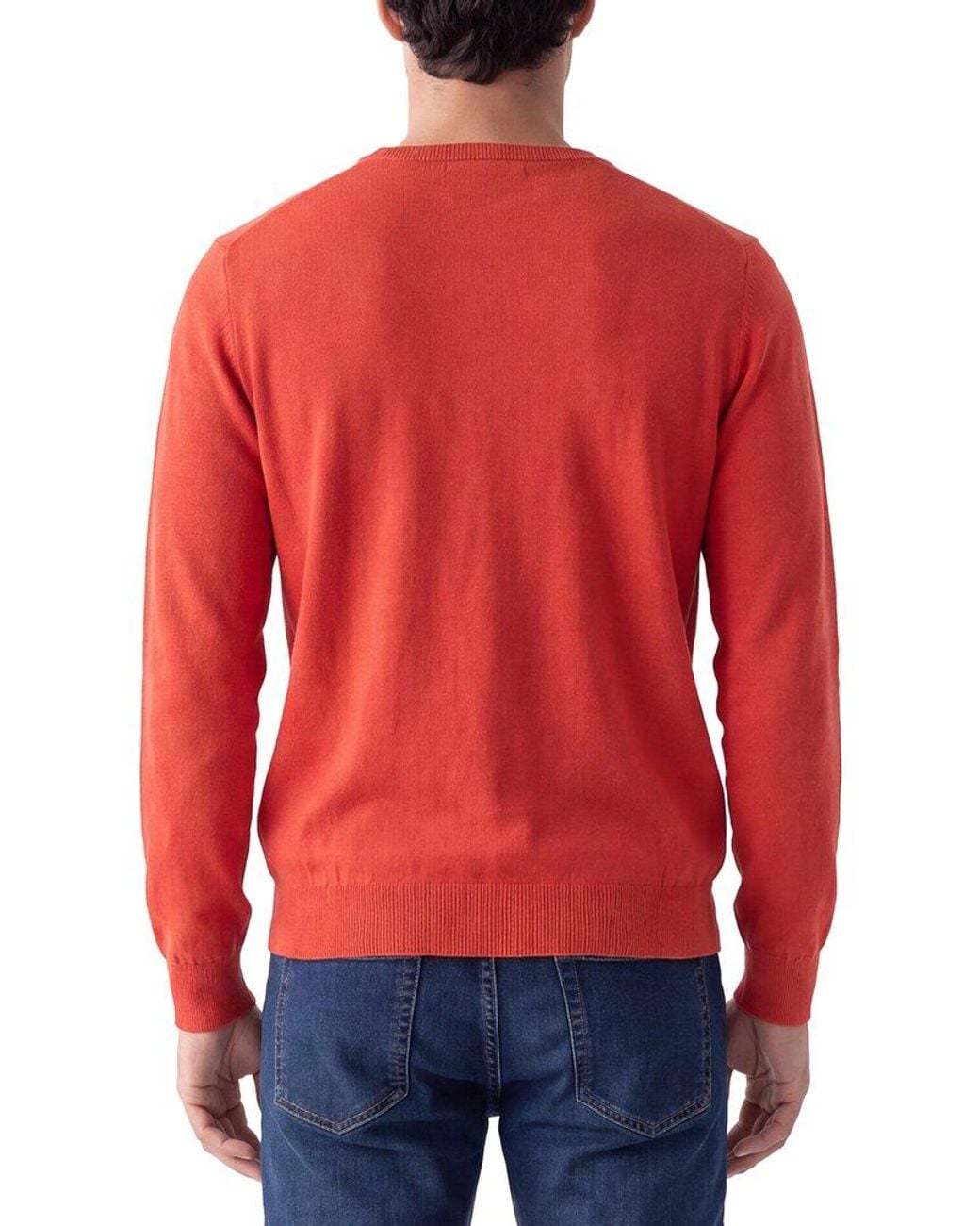 Gran Sasso Red 100% Cashmere Crewneck Sweater for men