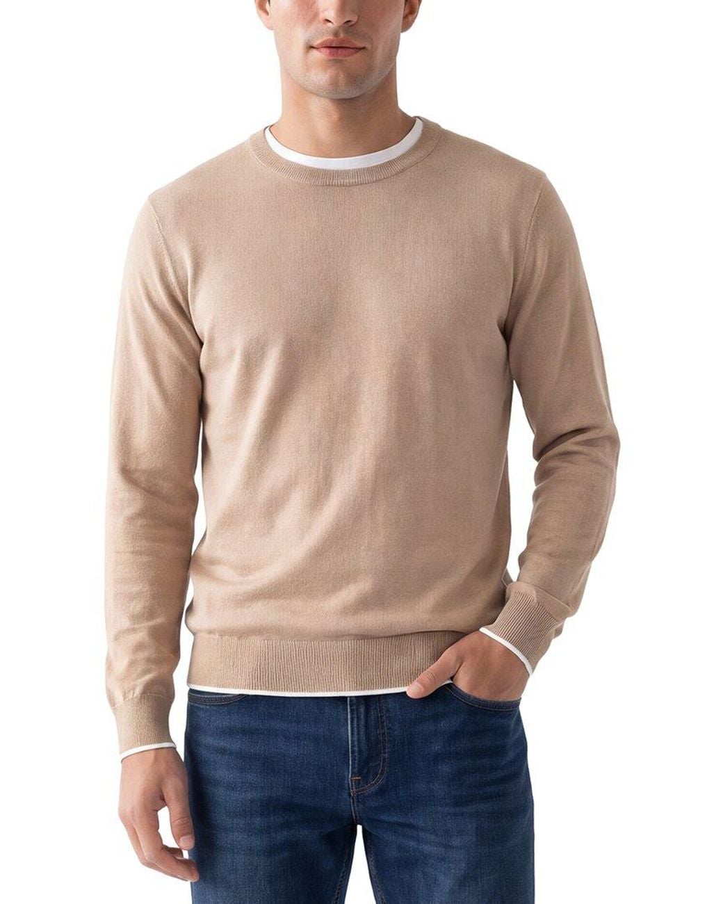 Raffi Blue Jersey Crewneck Sweater for men
