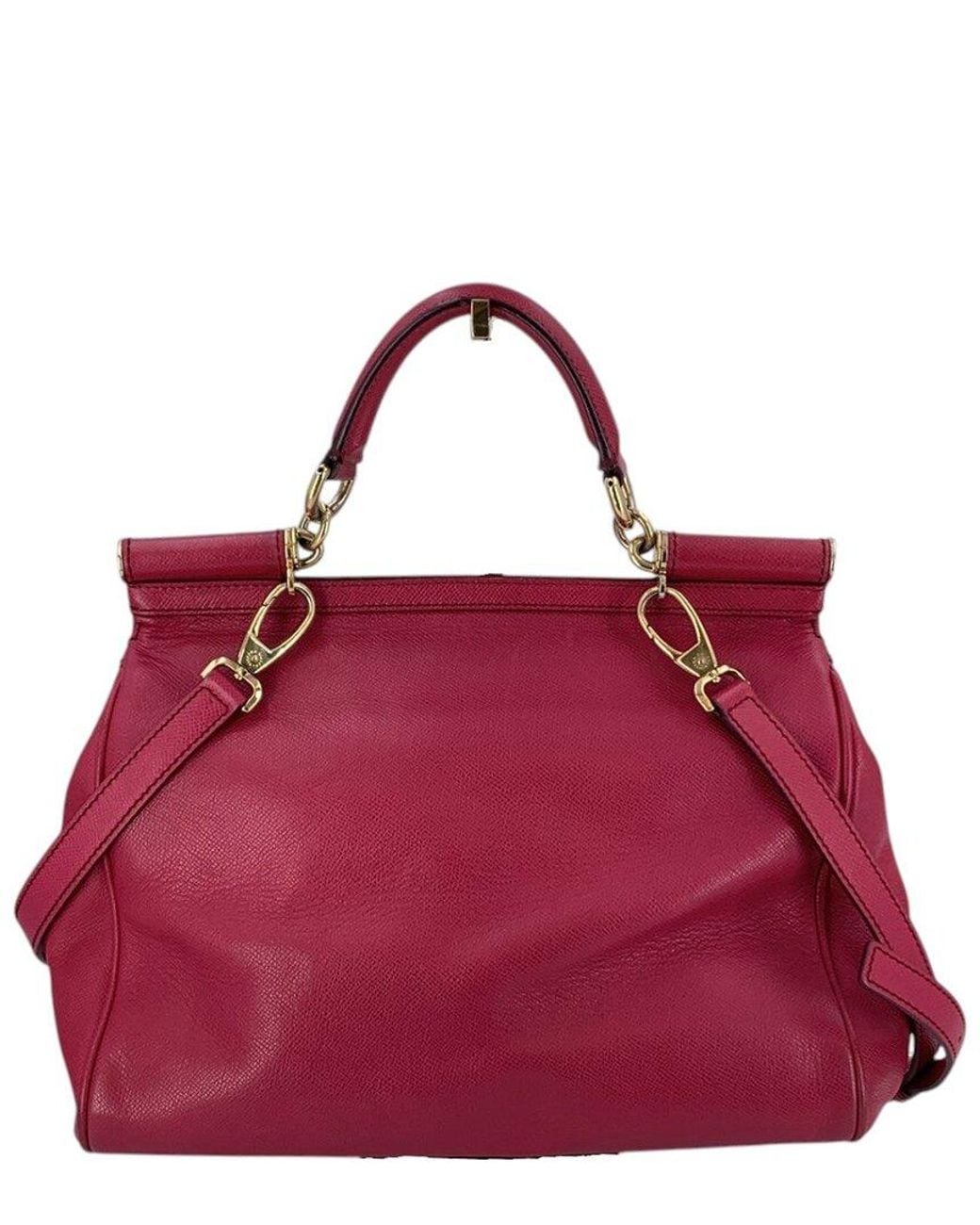 Dolce & Gabbana Red Leather Dauphine Shoulder Bag (Authentic Pre-Loved)