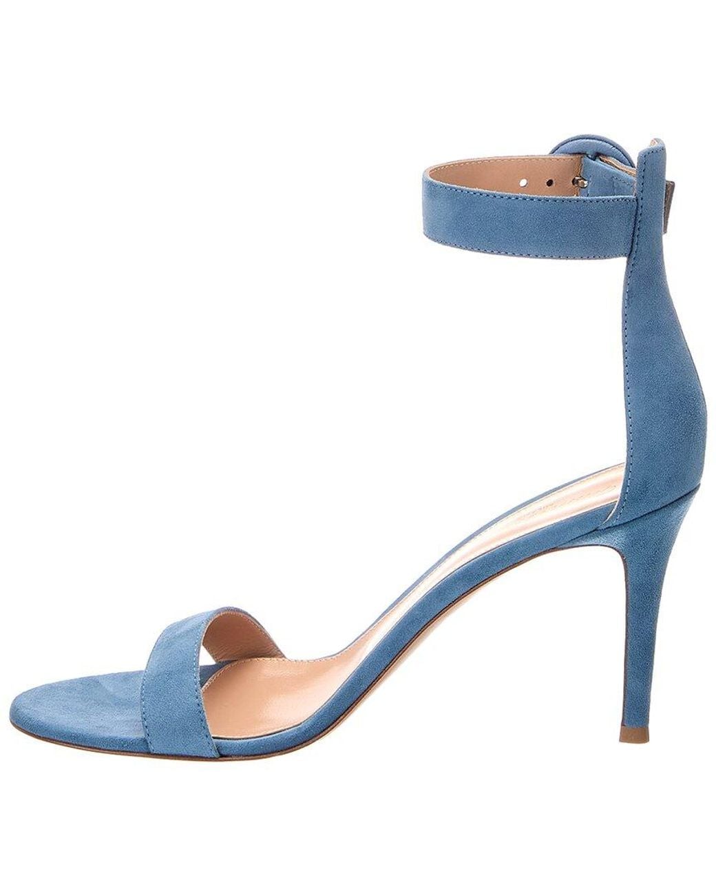 Gianvito Rossi Blue 85 Suede Sandal