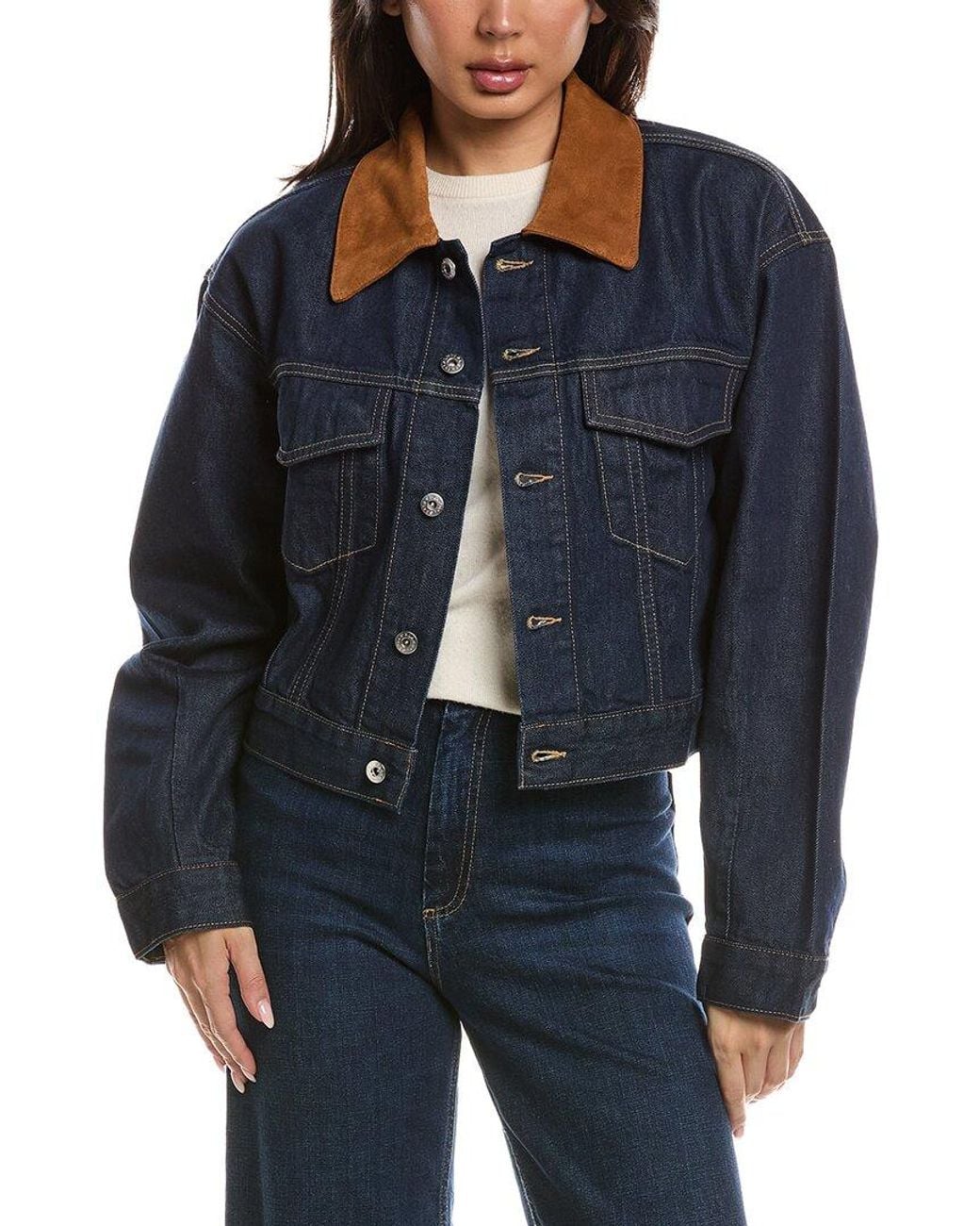 SLVRLAKE Denim Blue Kira Trucker Jacket
