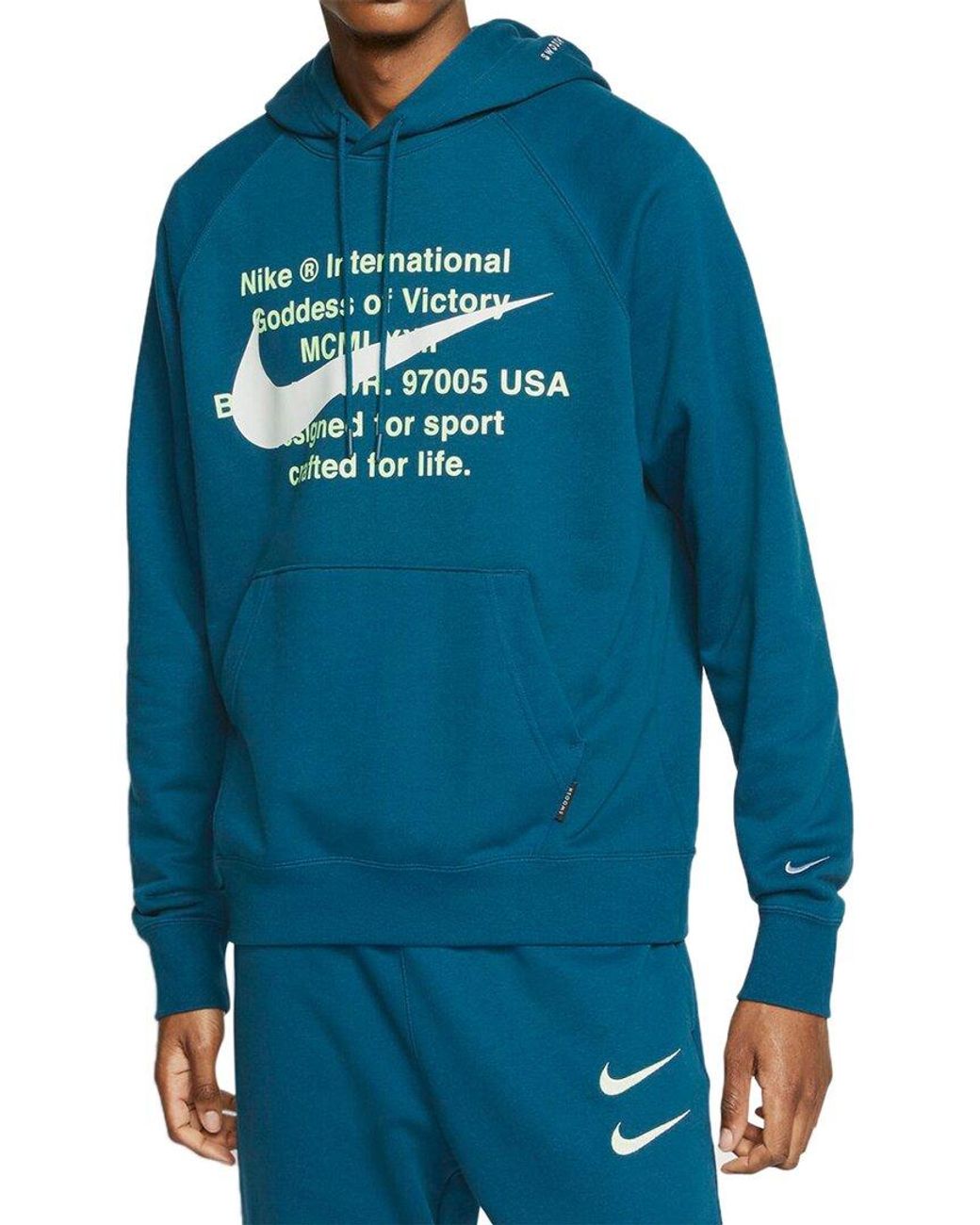 Nike Sportswear Swoosh Hoodie in Blue for Men | Lyst