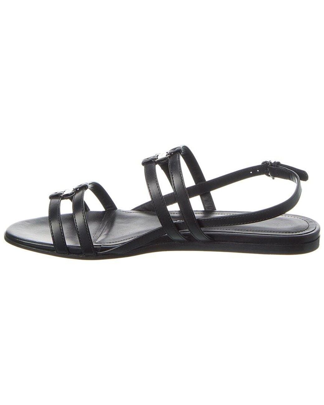 Ferragamo Black Typa Leather Sandal