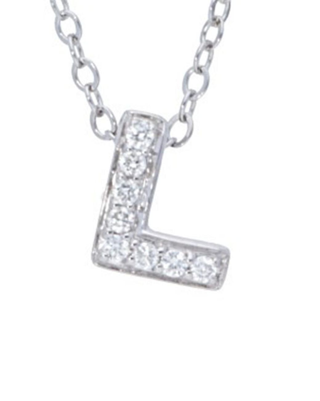 Nephora 14k Diamond Letter L Initial Necklace In Metallic Lyst