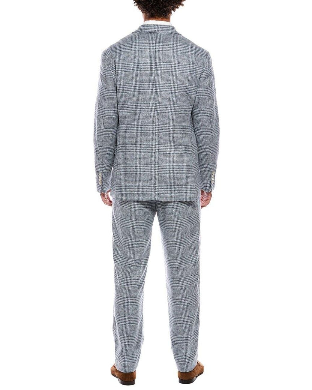 Brunello Cucinelli Gray 2Pc Wool & Silk-Blend Suit for men
