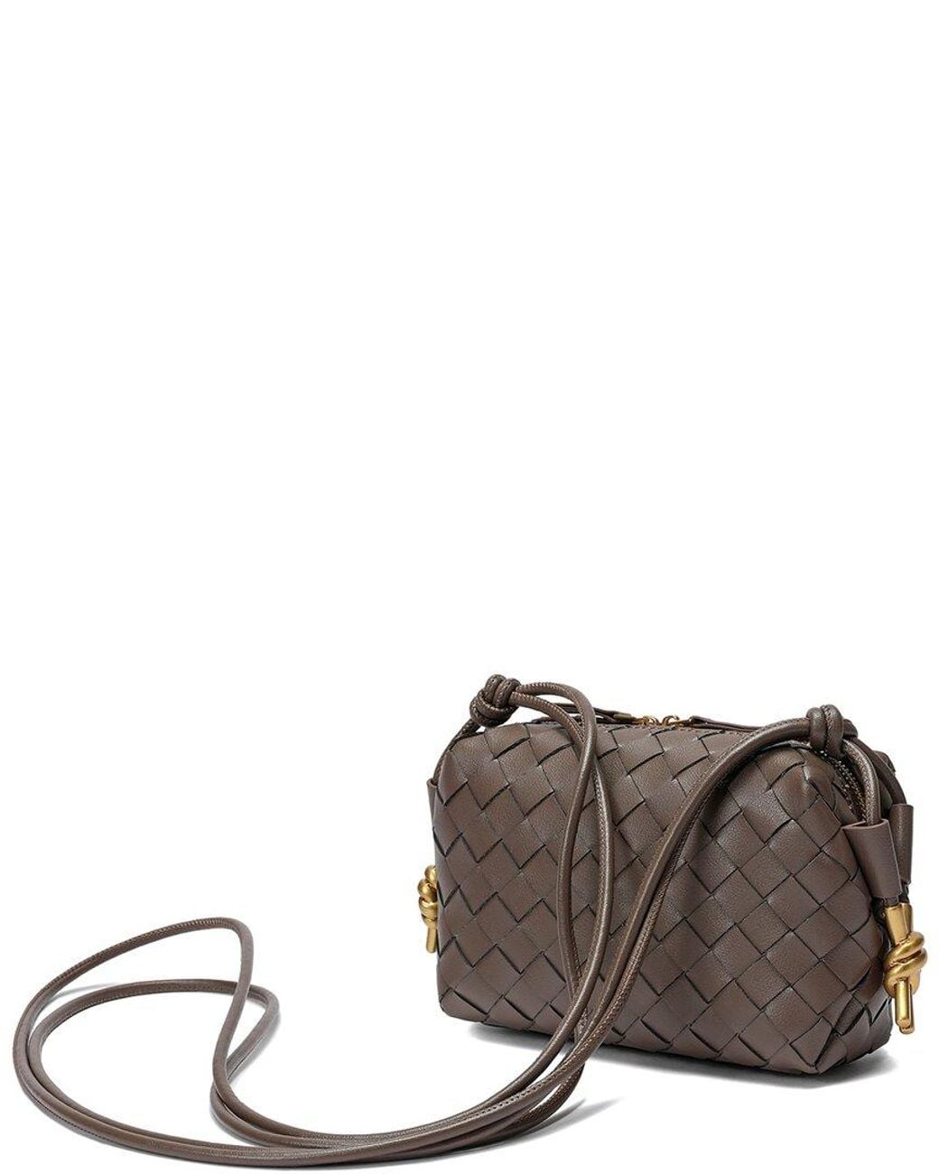 Tiffany & Fred Paris Brown Hand-Woven Leather Crossbody