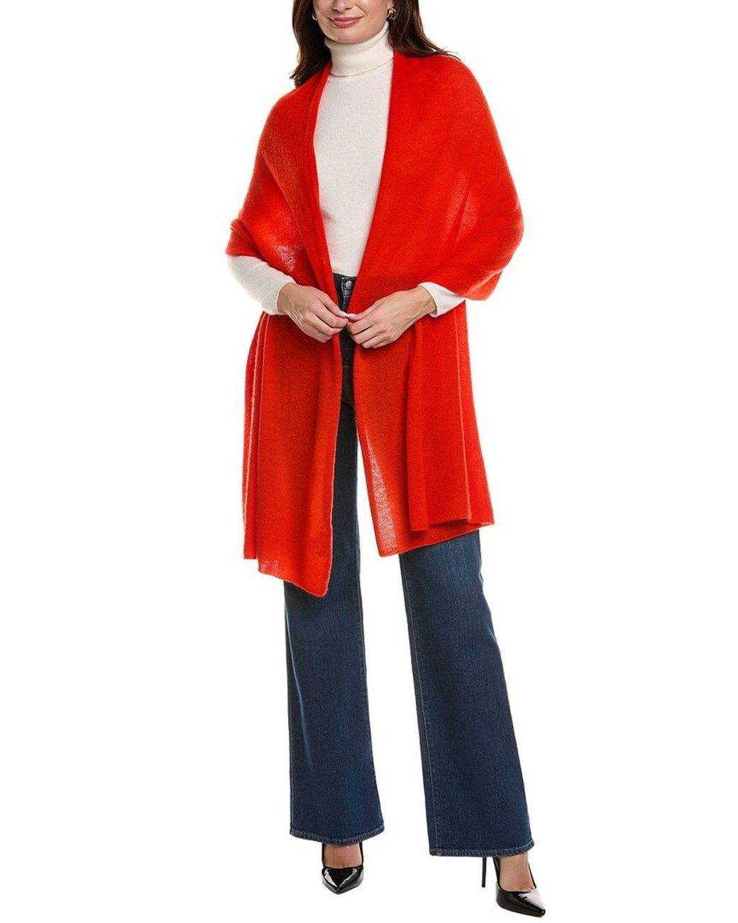 La Fiorentina Red Wool & Cashmere-Blend Travel Wrap