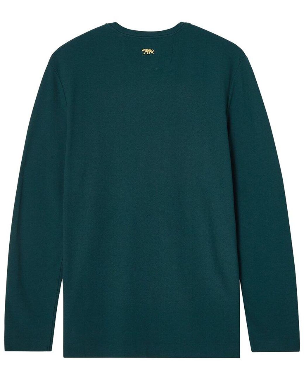 Robert Talbott Green Kelly Long Sleeve Cotton Crepe T-Shirt for men