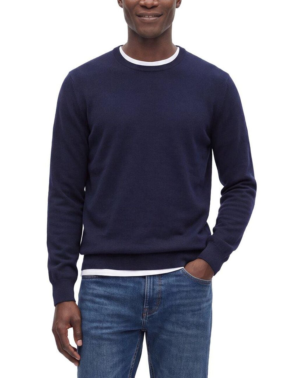 Gran Sasso Blue 100% Cashmere Crewneck Sweater for men