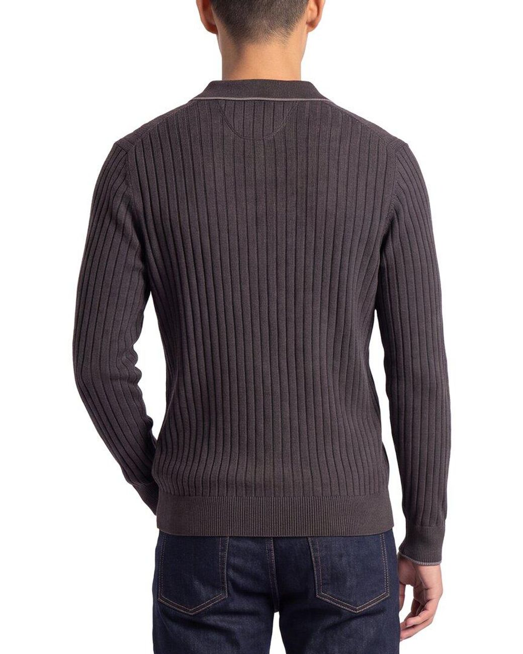 Raffi Gray Wool-Blend Drop Needle Shirt for men