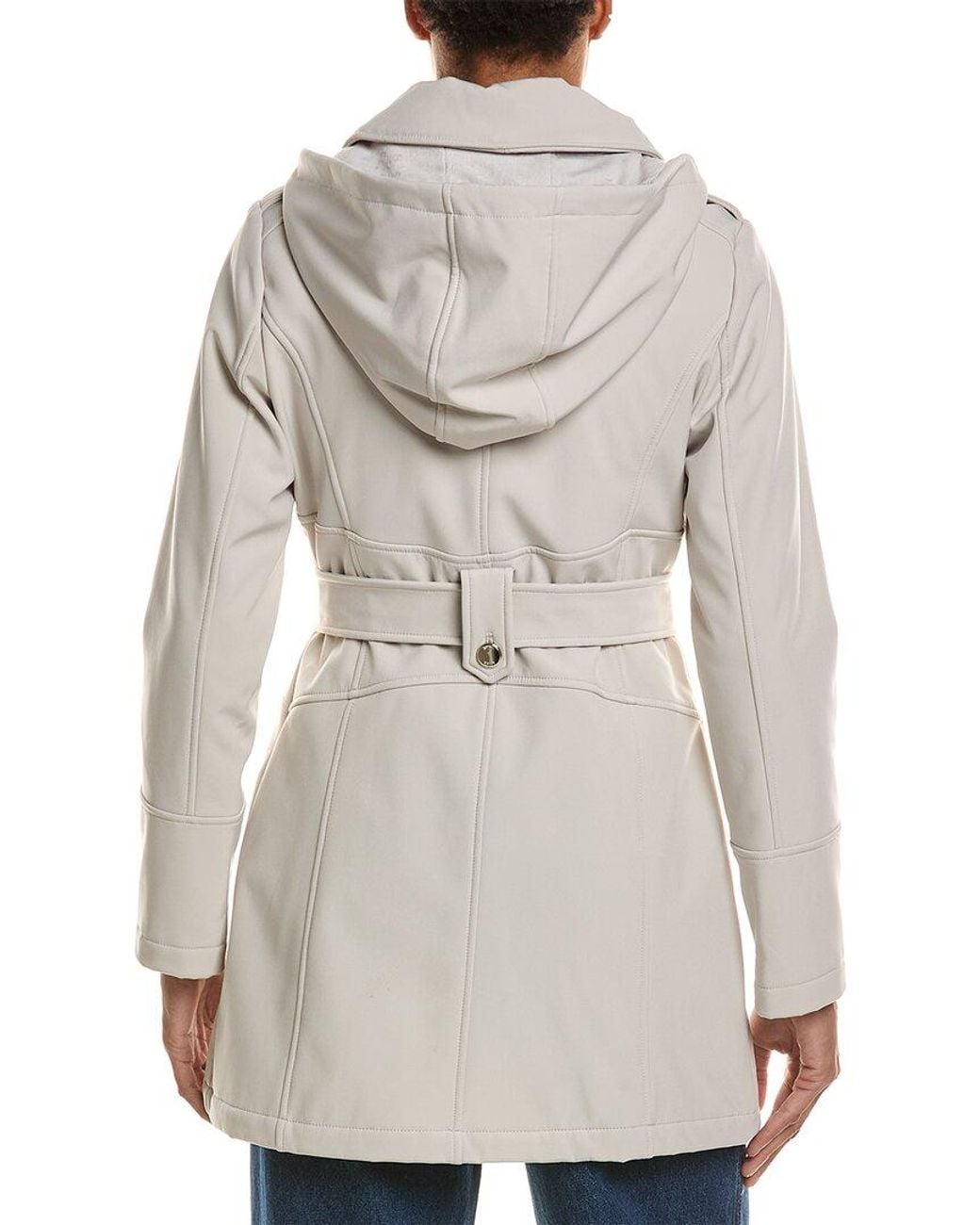 Kensie Natural Double Breasted Softshell Jacket