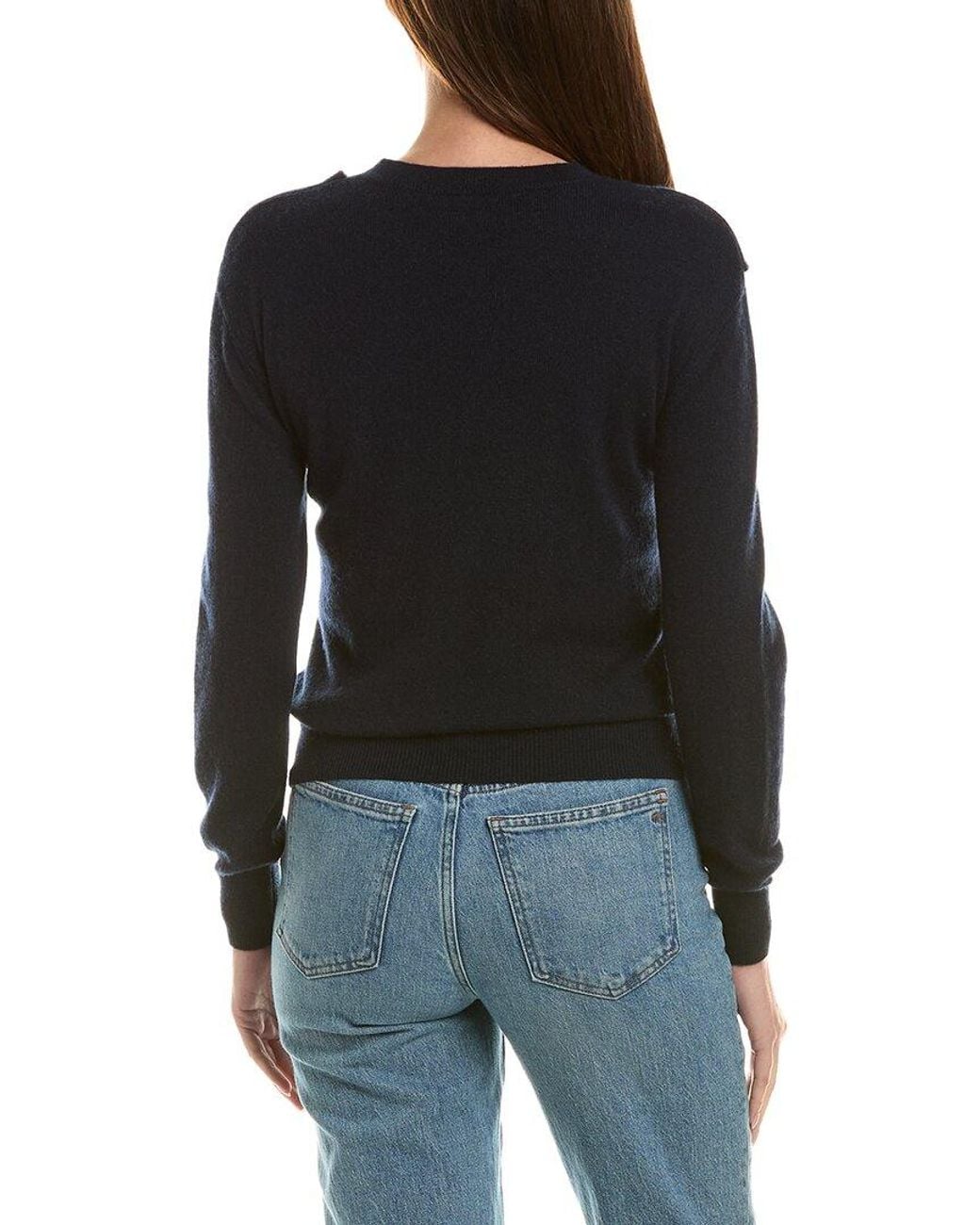 InCashmere Black 100% Cashmere Scarf Sweater