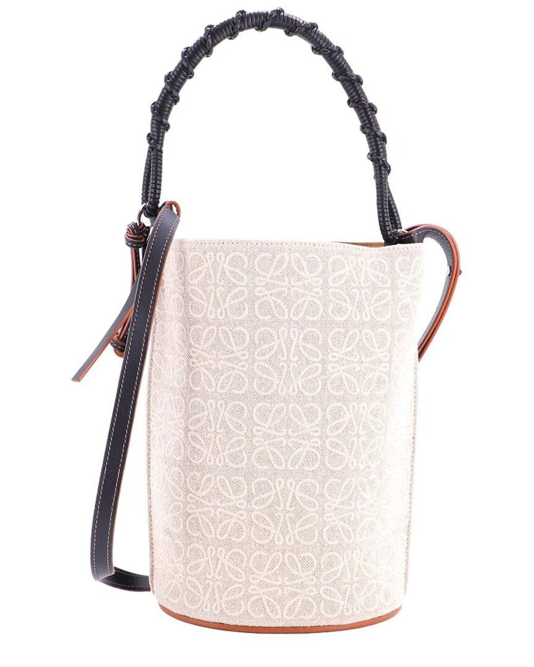 Loewe Pink Gate Bucket Bag Anagram Jacquard Medium (authentic Pre-loved)