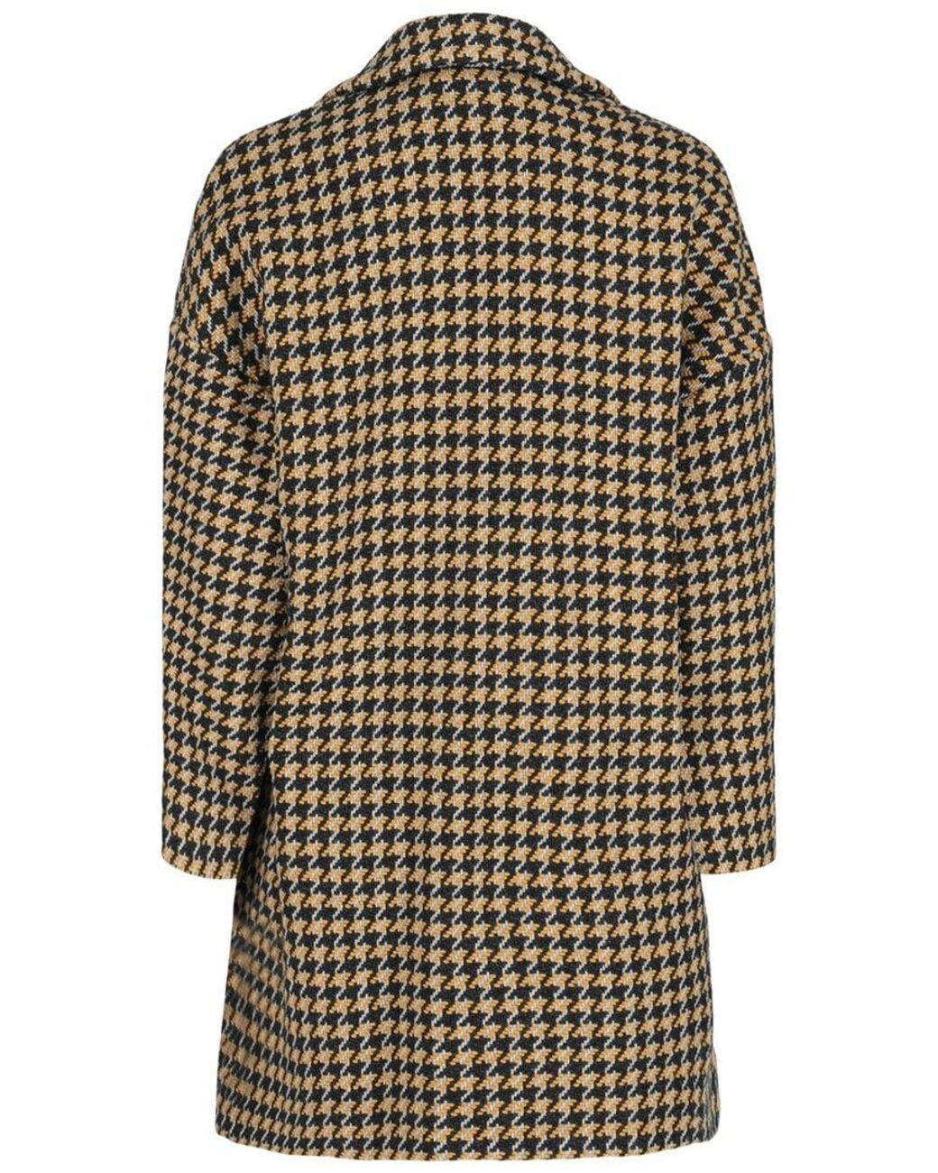 Valentino Multicolor Double-Breasted Houndstooth Coat