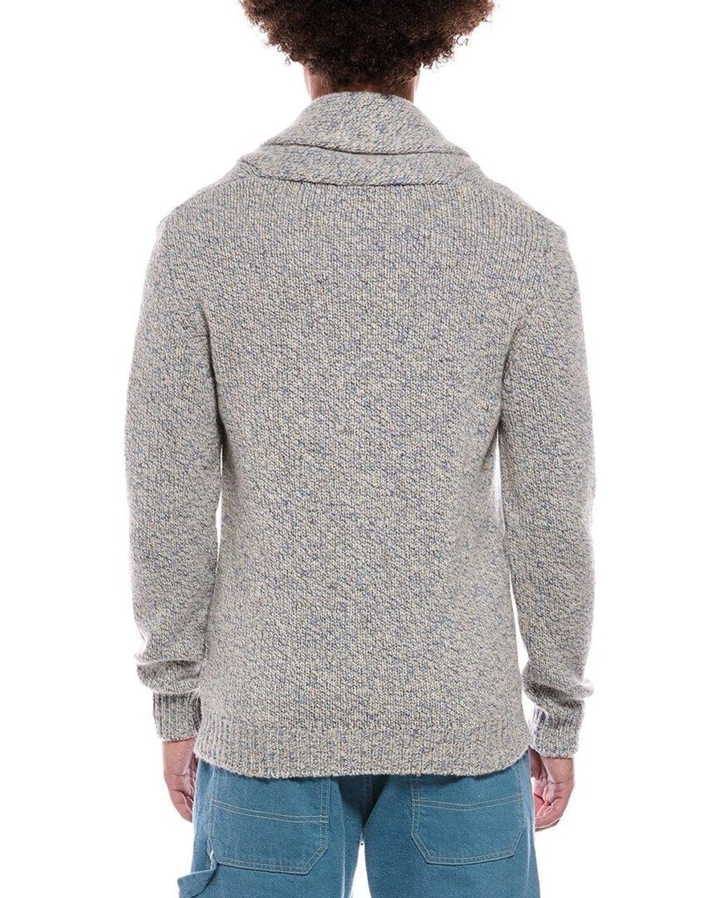 Eleventy Gray 100% Cashmere Shawl Collar Cardigan for men