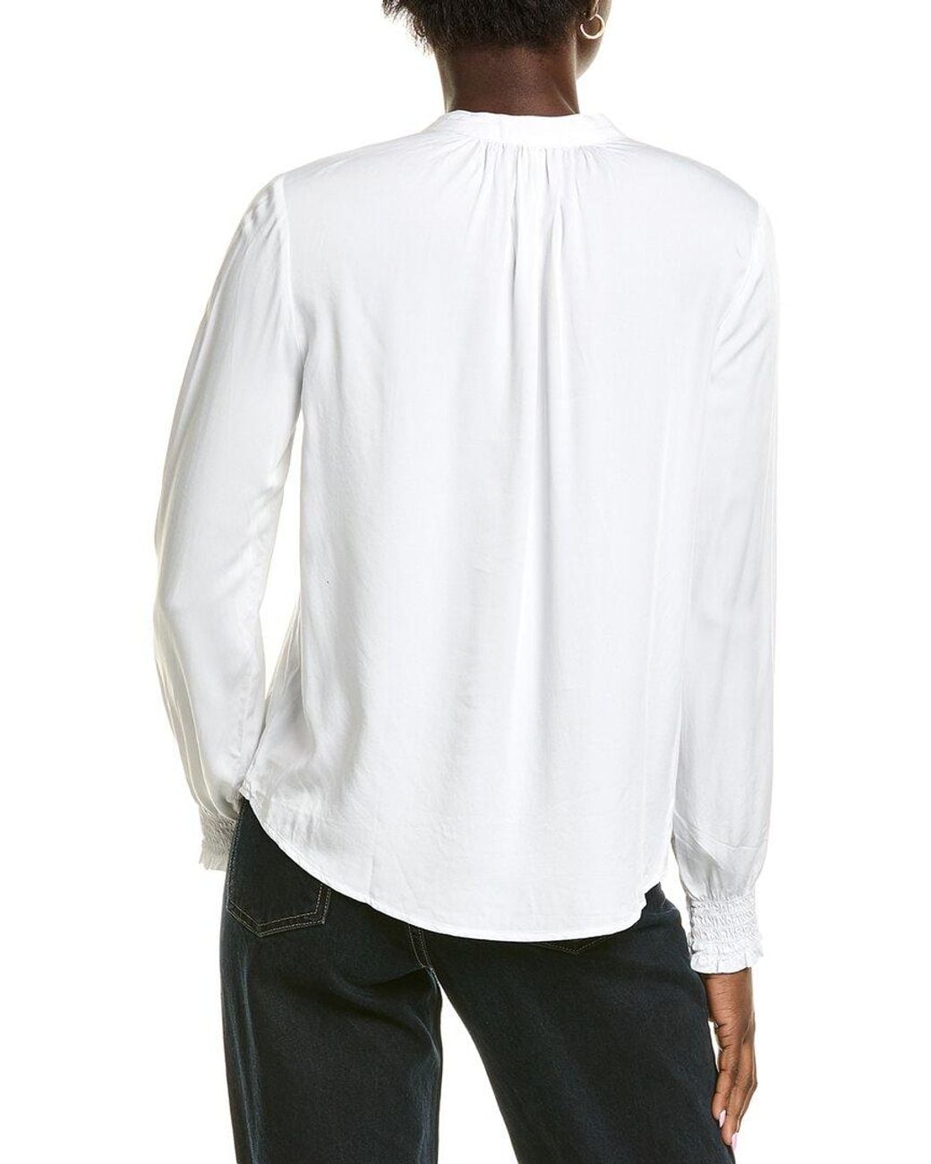 Bella Dahl White Half Placket Button-Up Pullover