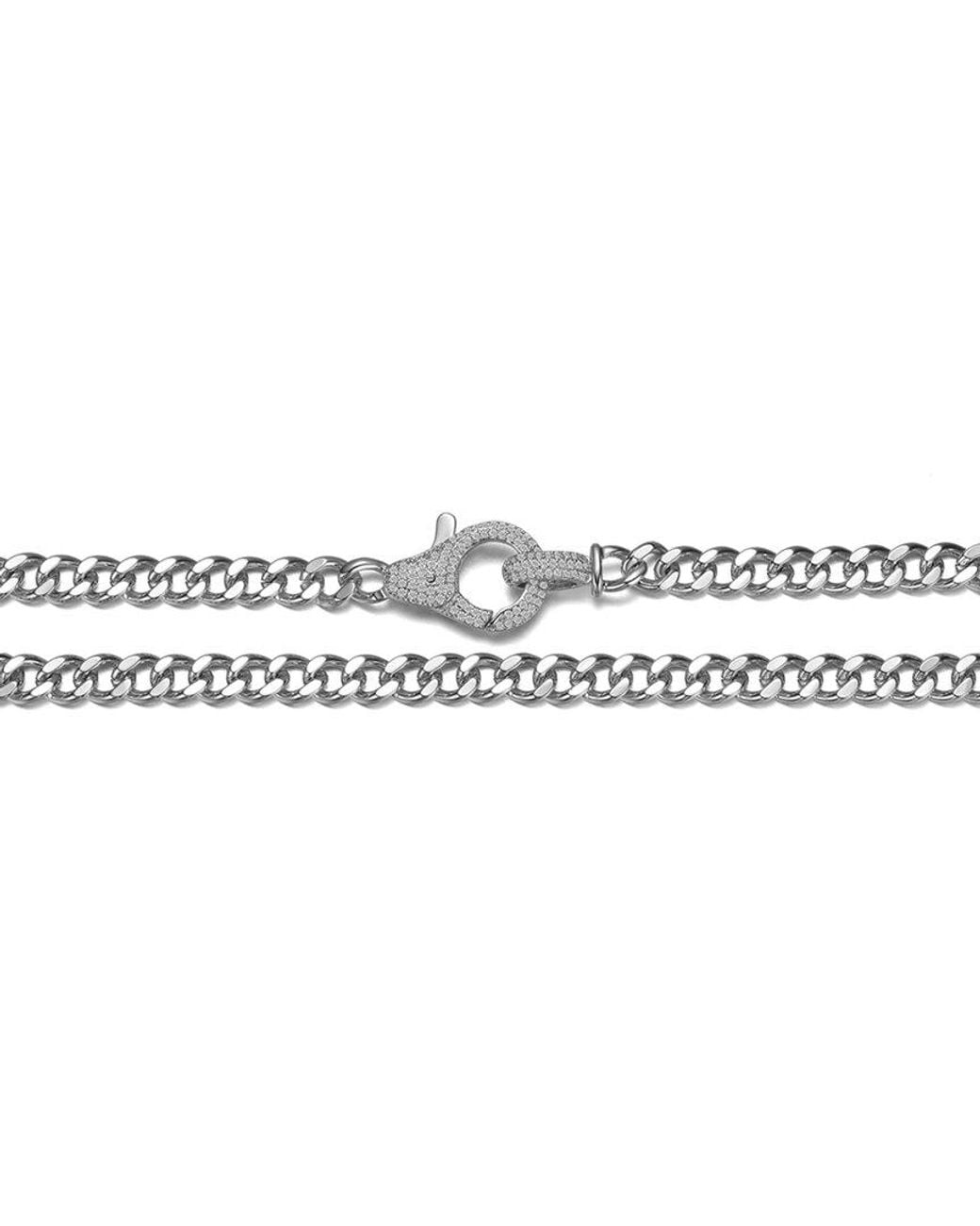 Rachel Glauber Metallic Cz Chain Necklace