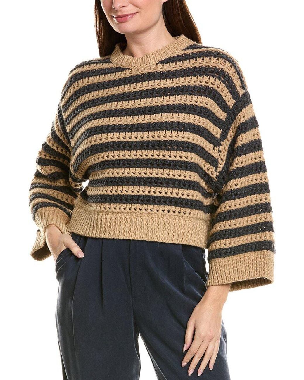 Brunello Cucinelli Brown Wool, Cashmere & Silk-Blend Sweater