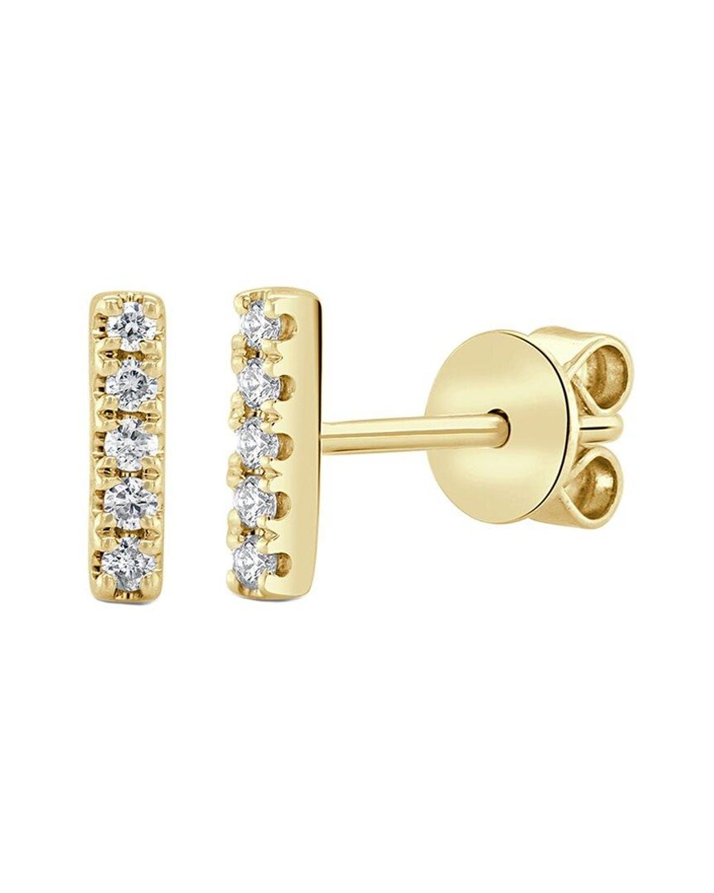 Sabrina Designs Metallic 14k 0.06 Ct. Tw. Diamond Bar Earrings
