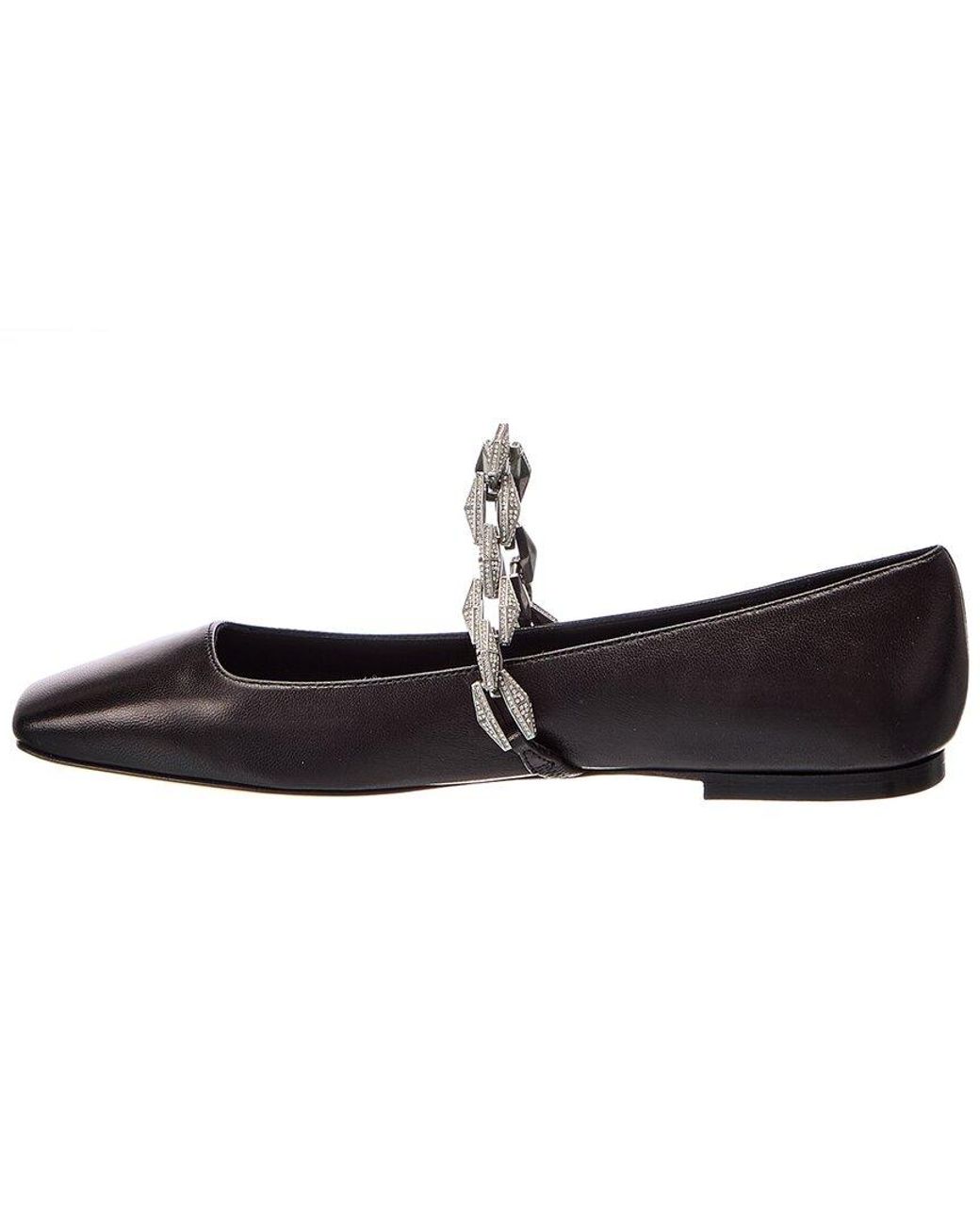 Jimmy Choo Black Diamond Tilda Leather Flat