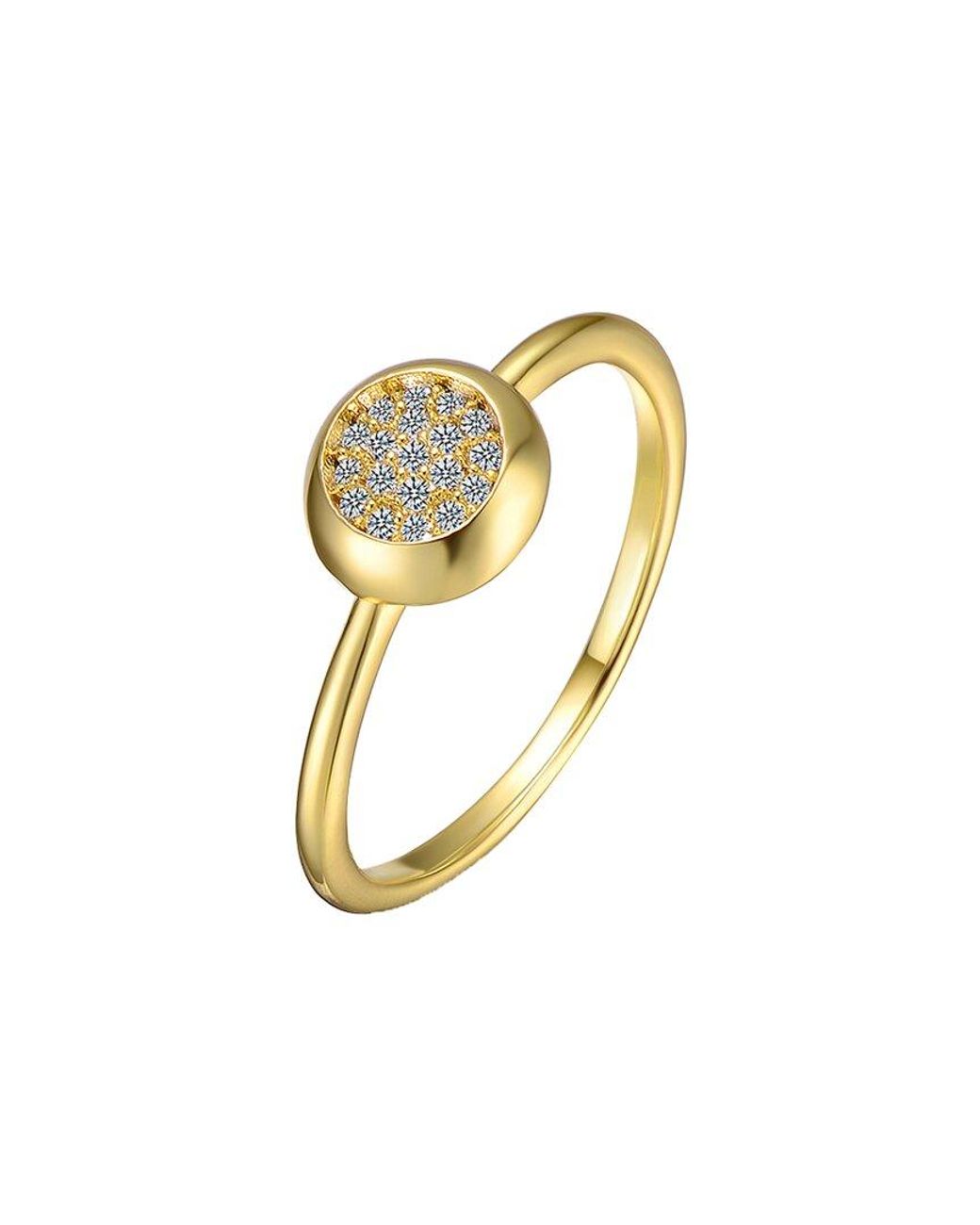 Genevive Jewelry Metallic 14k Over Silver Cz Ring