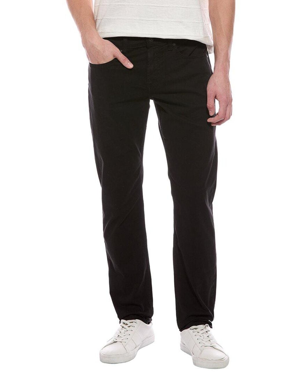 7 For All Mankind Black Slimmy Sateen Jean for men