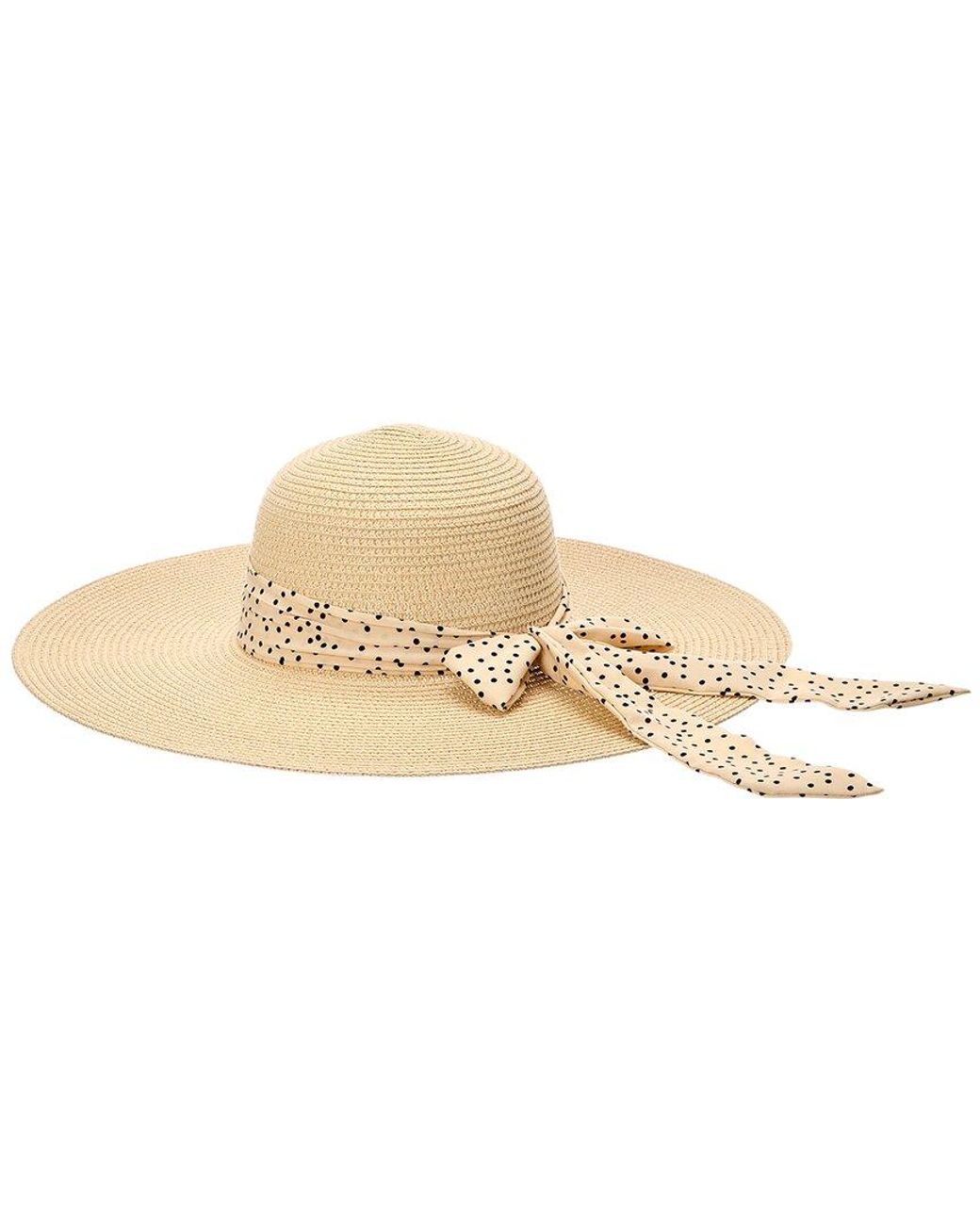 Surell Natural Accessories Bow Straw Sun Hat