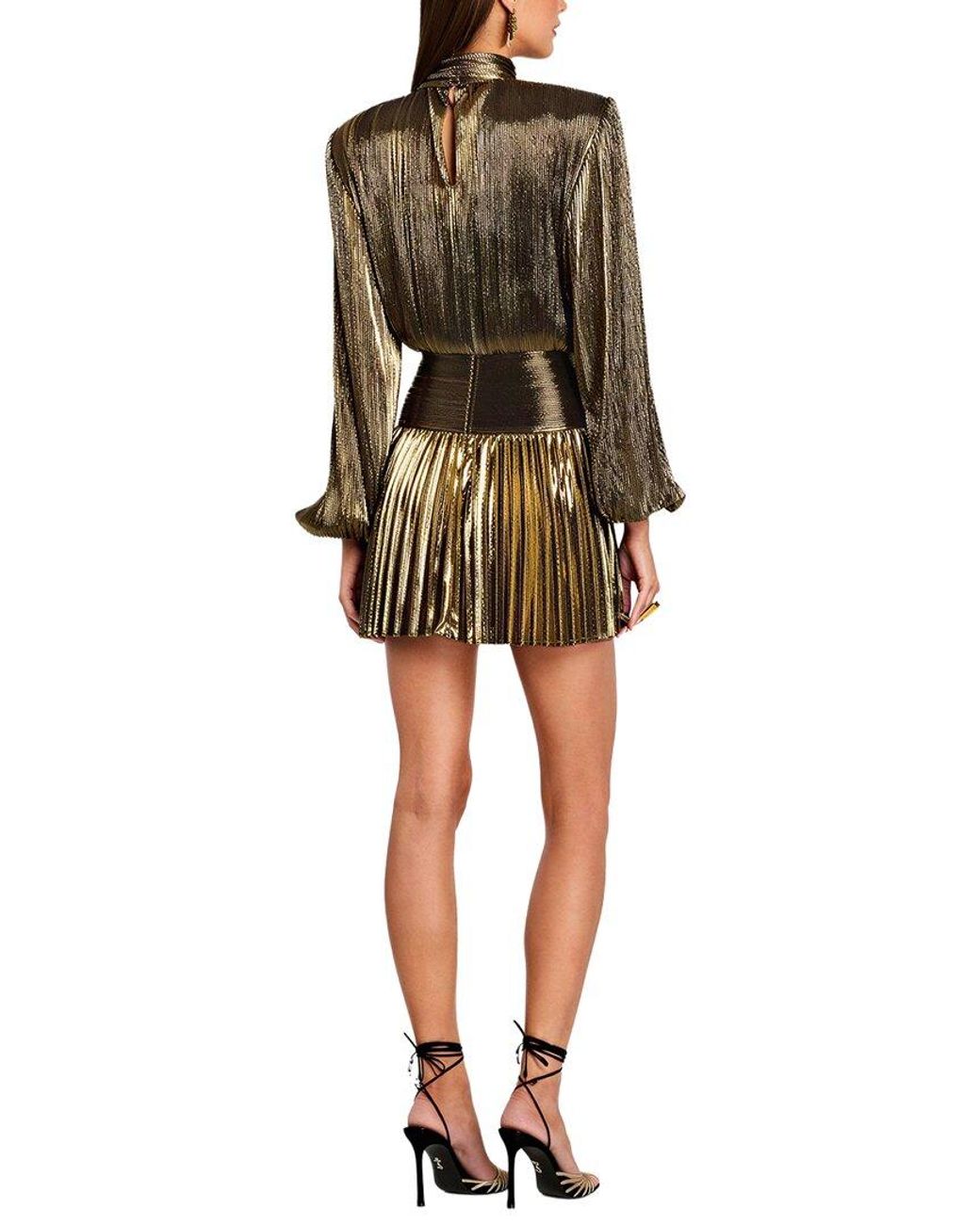 Linda Charm Natural Embellished Mini Dress