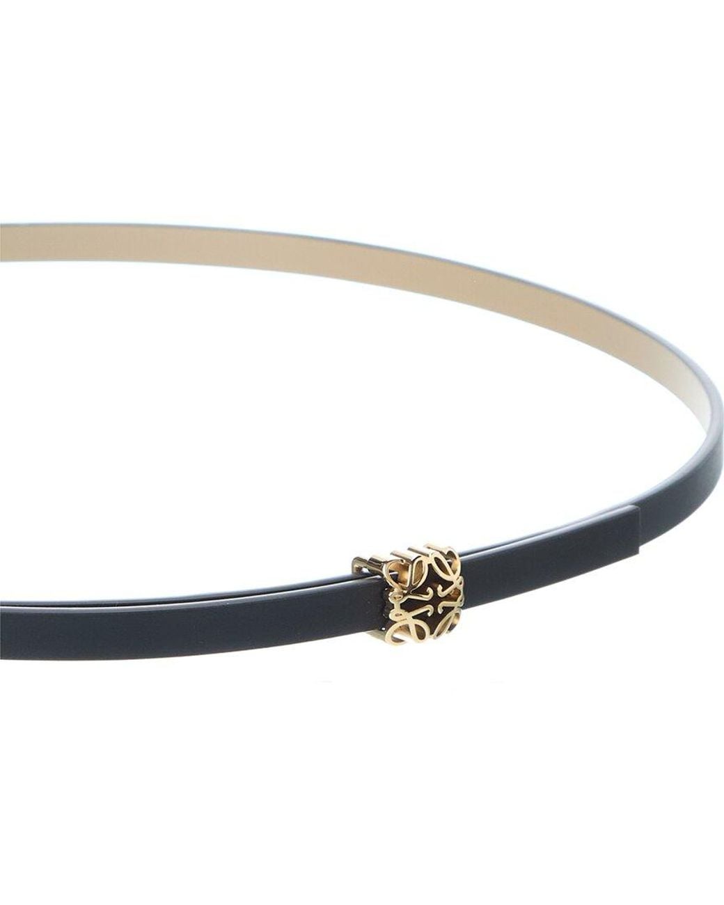 Loewe White Anagram Bombé Reversible Leather Belt