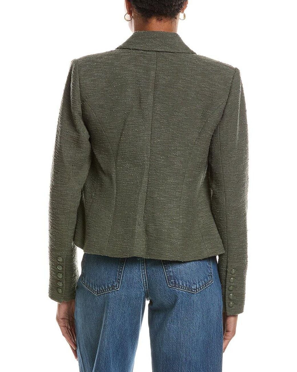 L'Agence Green Brooke Crop Blazer