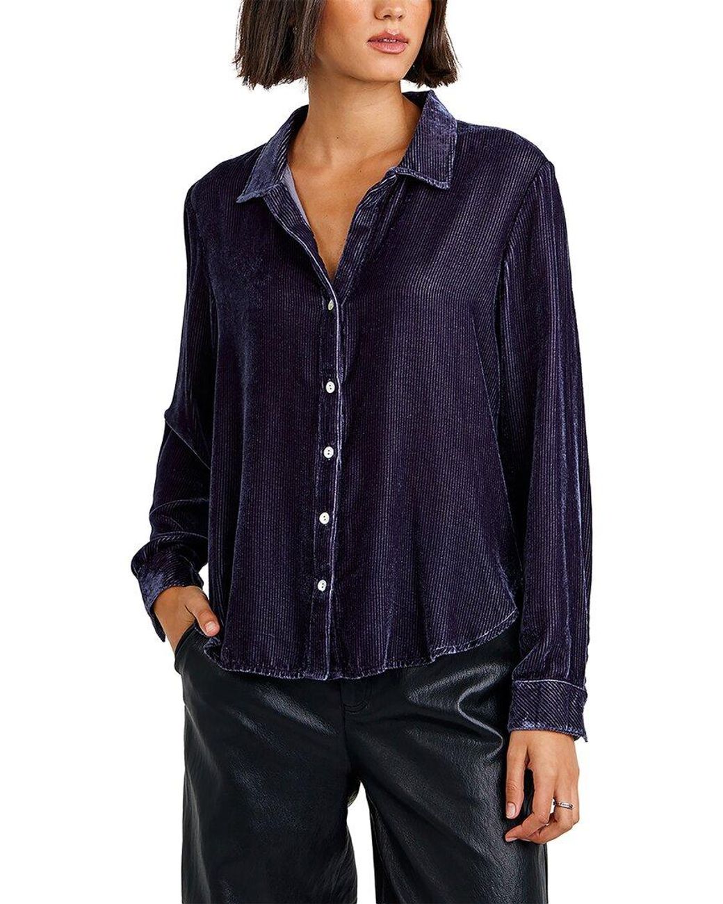 Bella Dahl Blue Silk-Blend Shirt