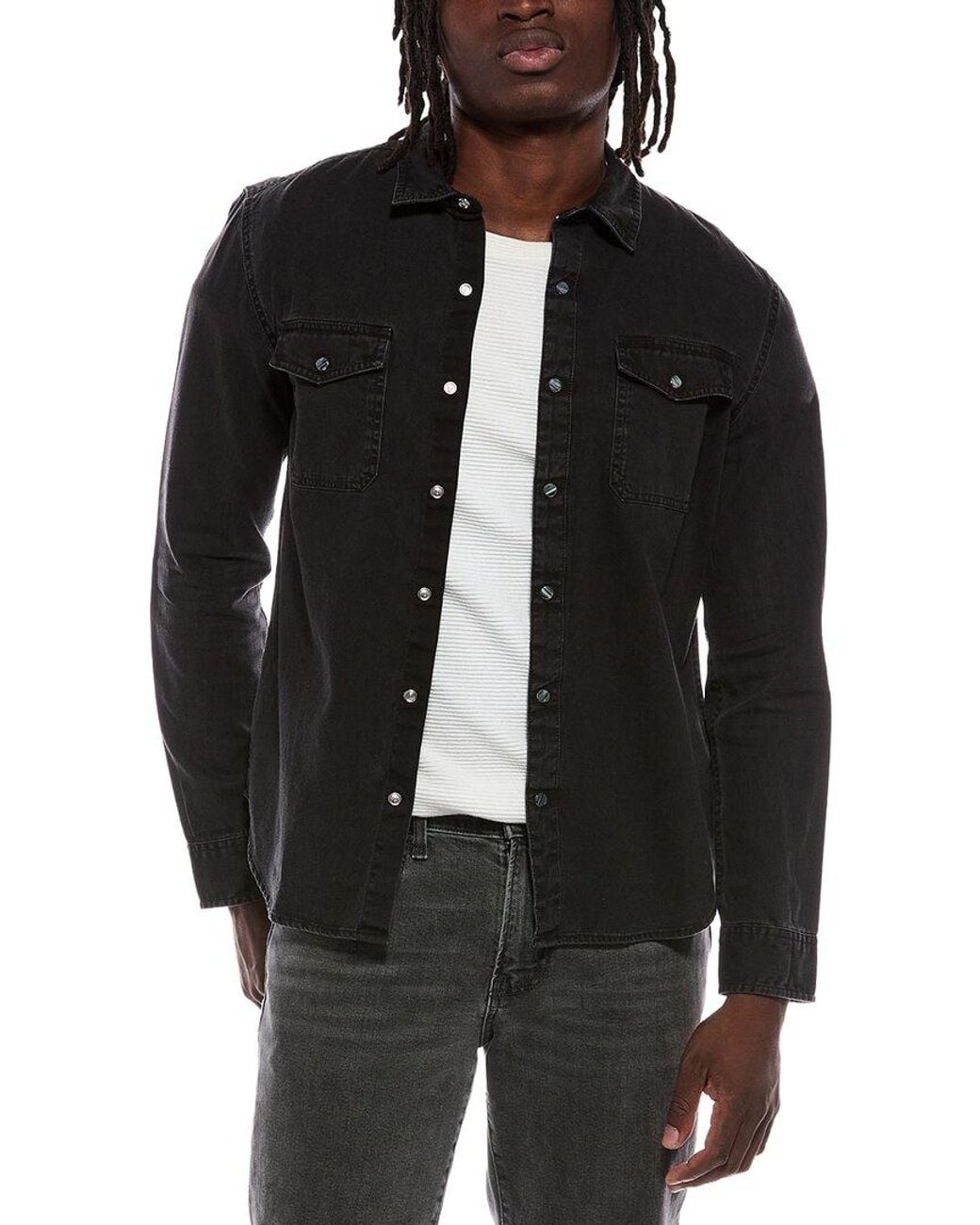 John Varvatos Black Otto Denim Overshirt for men
