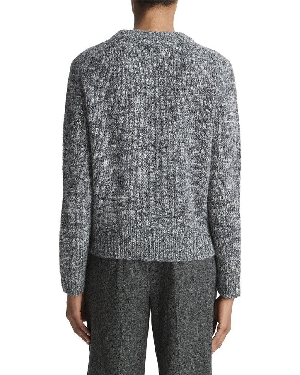 Vince Gray Marled Crewneck Wool & Alpaca-Blend Top