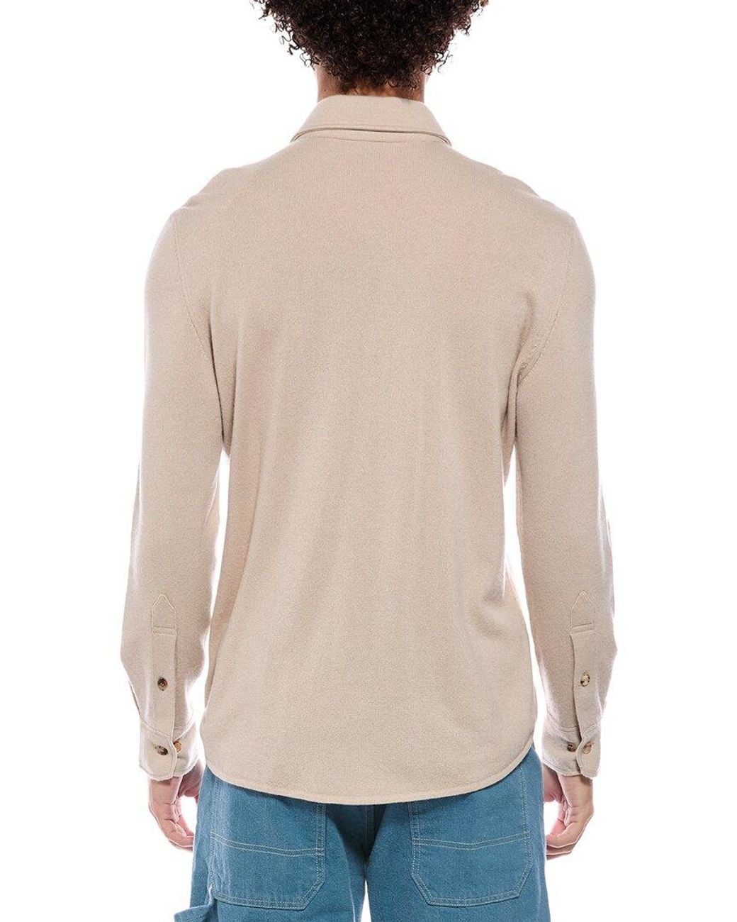 Brunello Cucinelli Natural Wool, Cashmere, & Silk-Blend Shirt for men