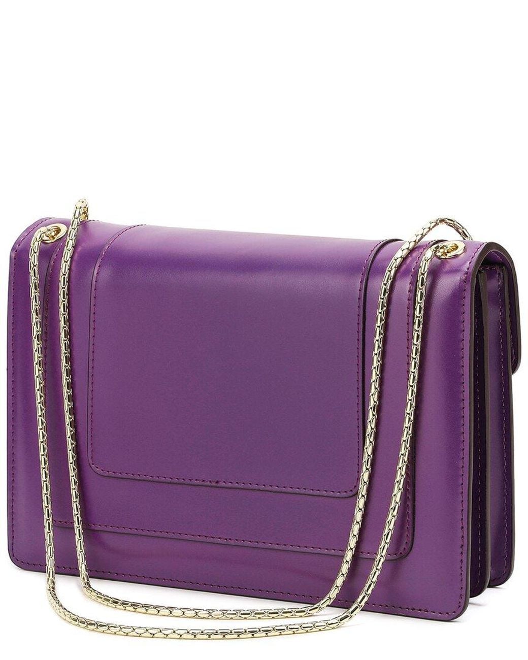 Tiffany & Fred Paris Purple Fold-over Smooth Leather Crossbody