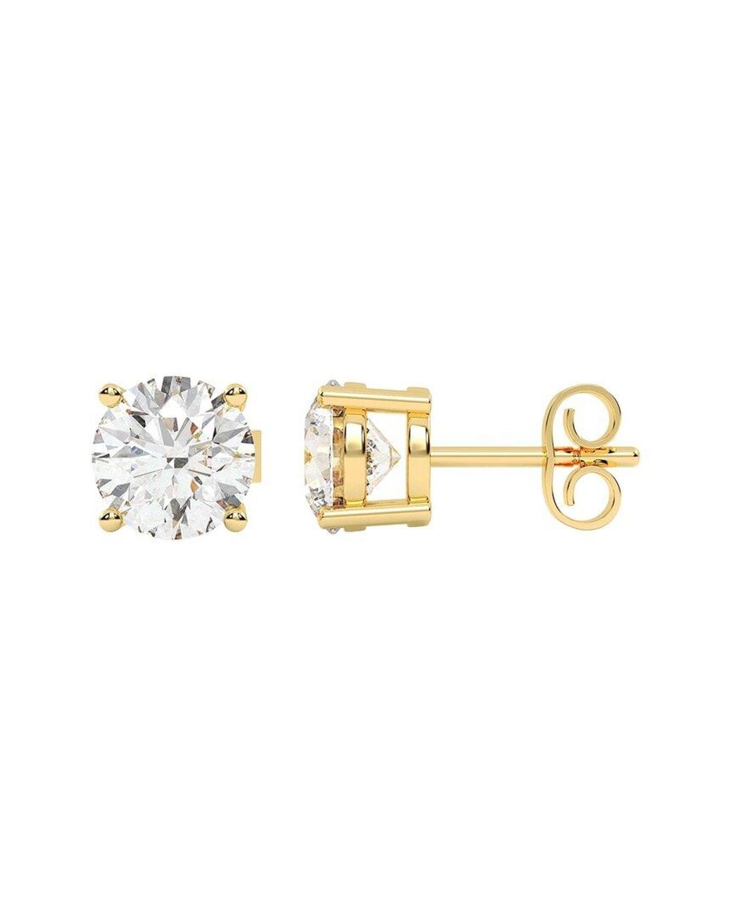 Lab Grown Diamonds Metallic 14K 8.00 Ct. Tw. Lab-Grown Diamond Stud Earrings