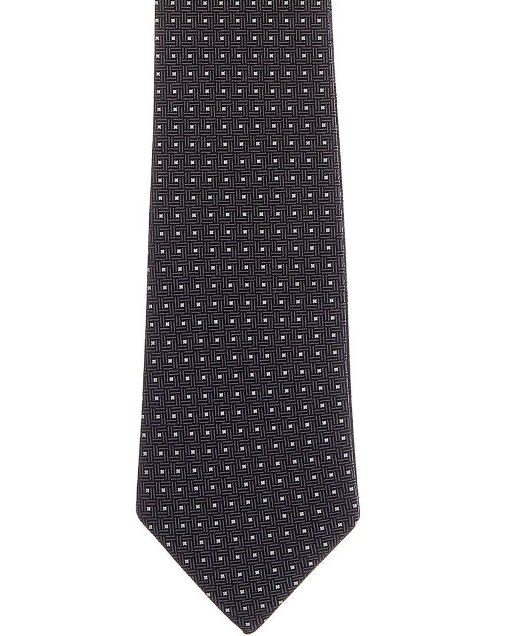 Canali Blue Squares/Plaid Reversible Silk Tie for men