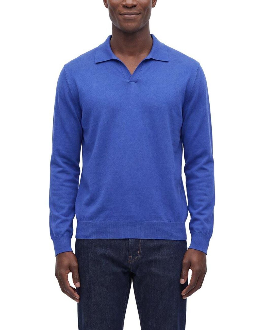 N.Peal Cashmere Blue Padstow Cashmere-Blend Polo Shirt for men
