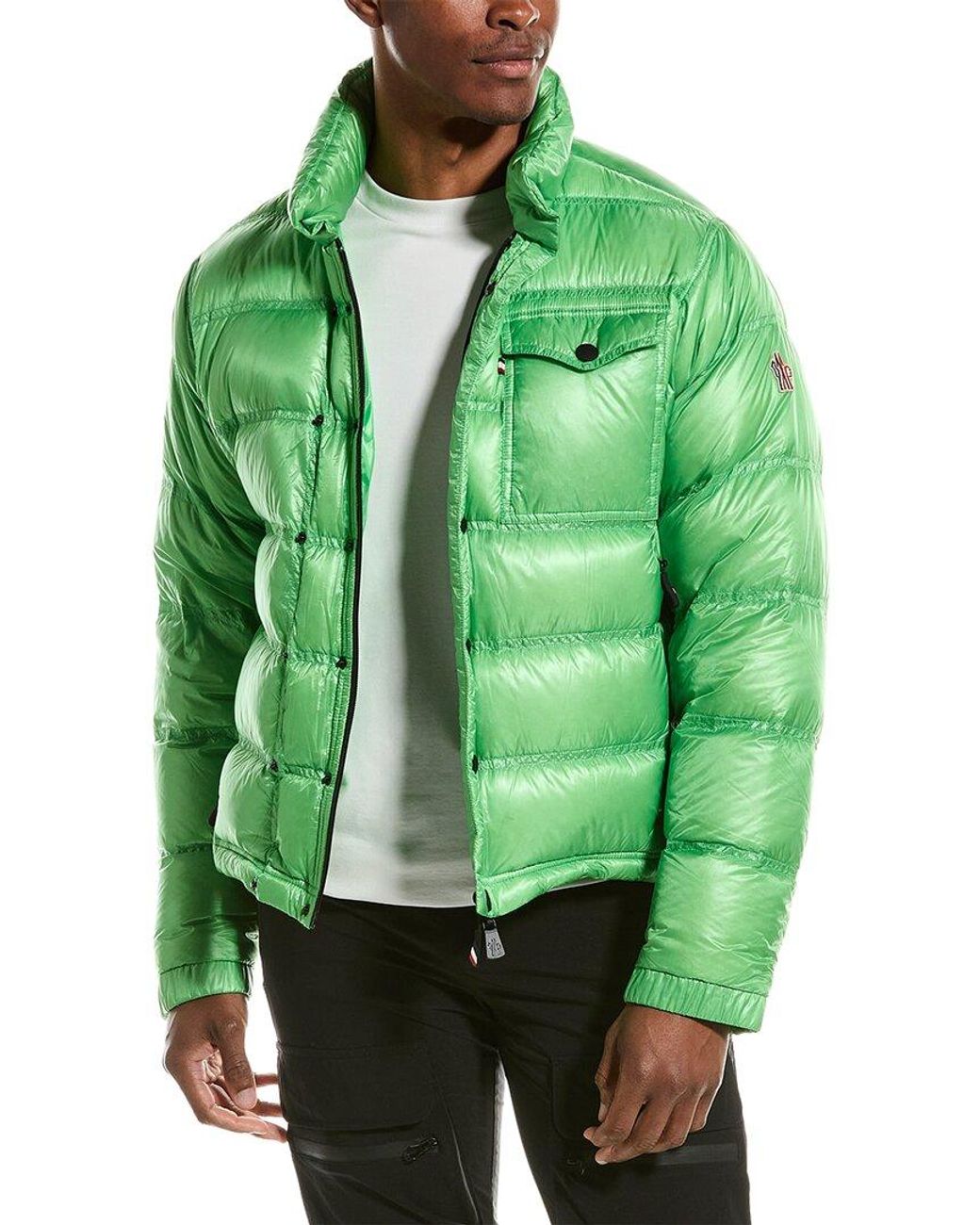 【送料&関税込】Moncler Chitre Quilted Green Jacket Moncler - Ecrins Quilted Shell Hooded Down Jacket - Green