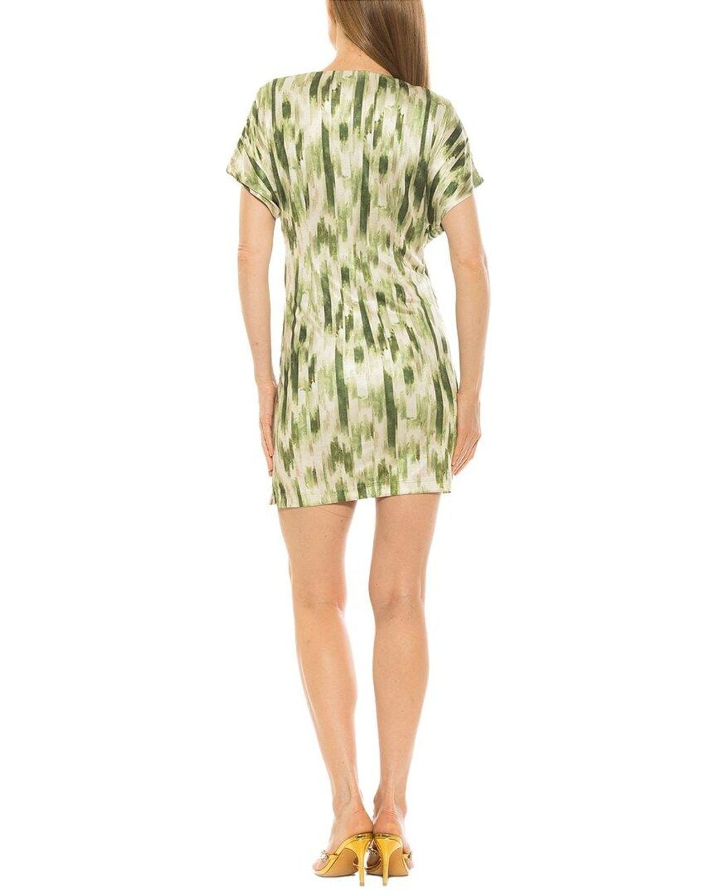 Alexia Admor Yellow Fione Draped V-Neck Mini Dress