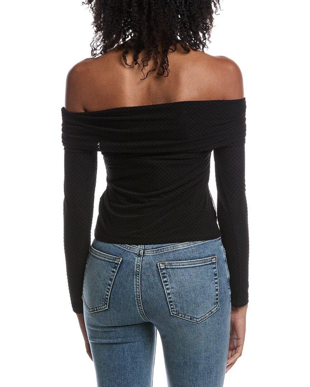 Z Supply Black Whimsy Off Shoulder Mesh Top