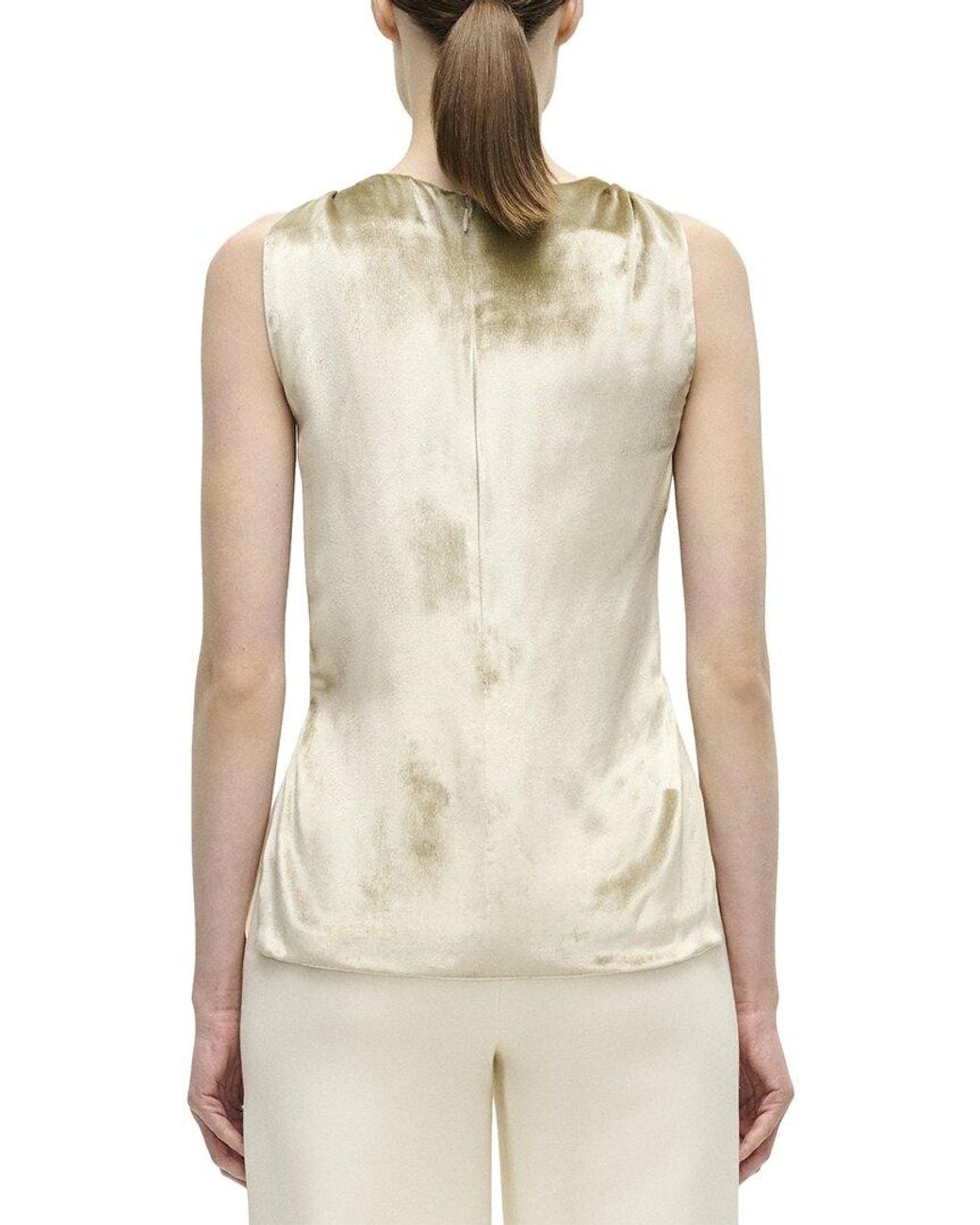 Adam Lippes Natural Selima Silk-Blend Top