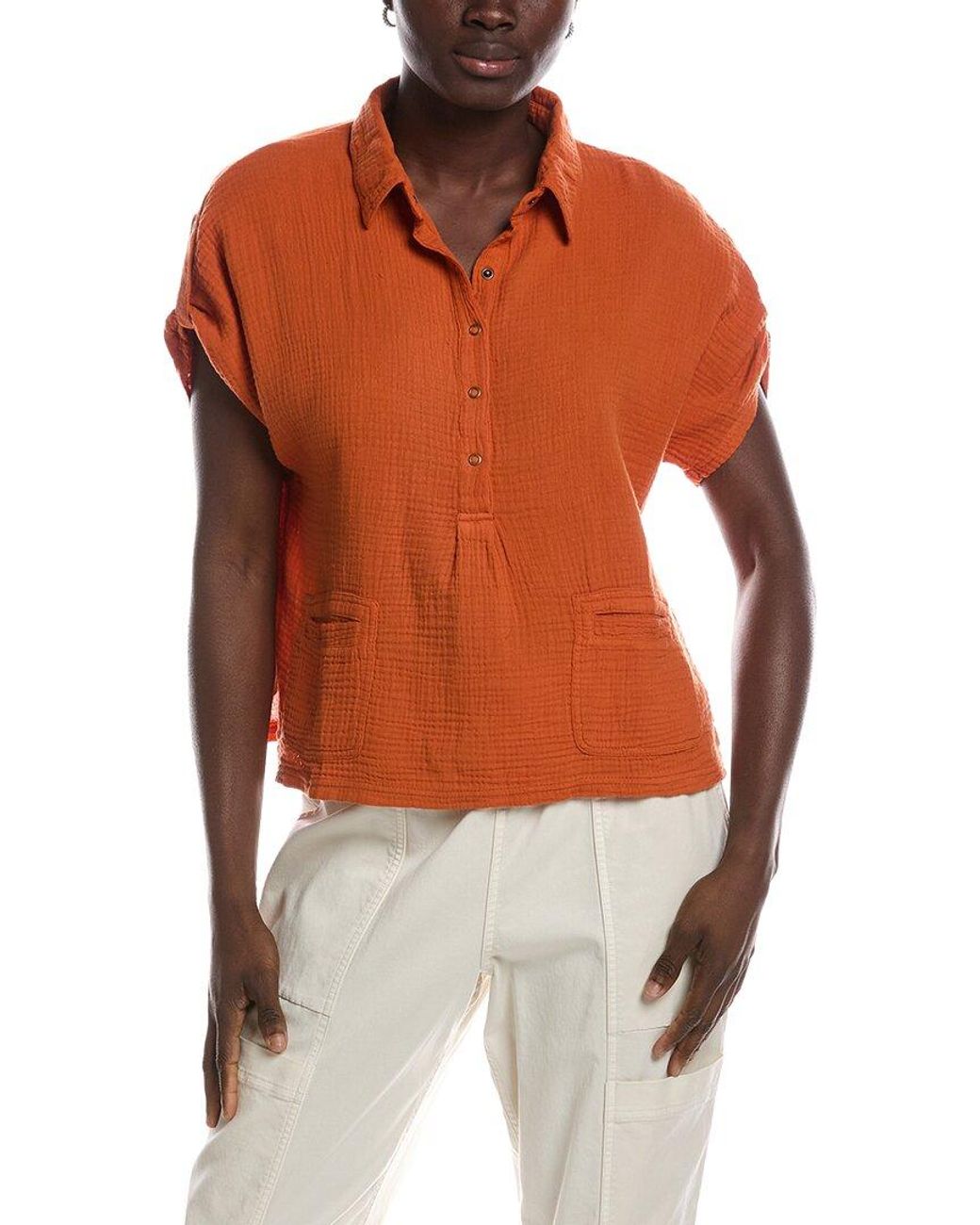 XCVI Orange Anders Top