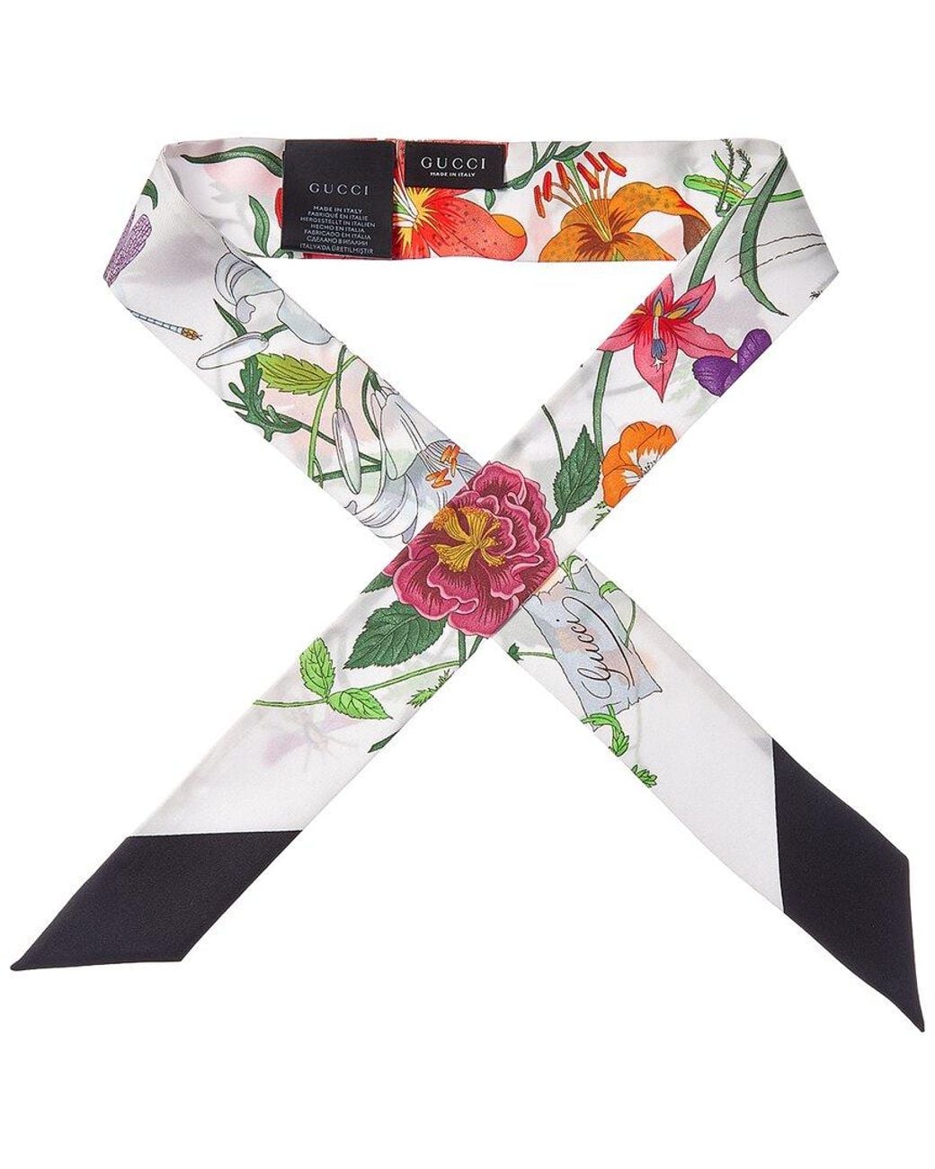Gucci Multicolor Printed Silk Neck Bow