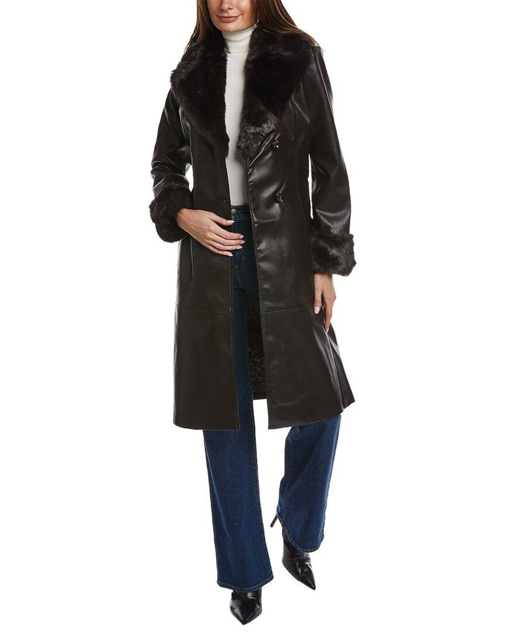 Via Spiga Black Belted Trench Coat
