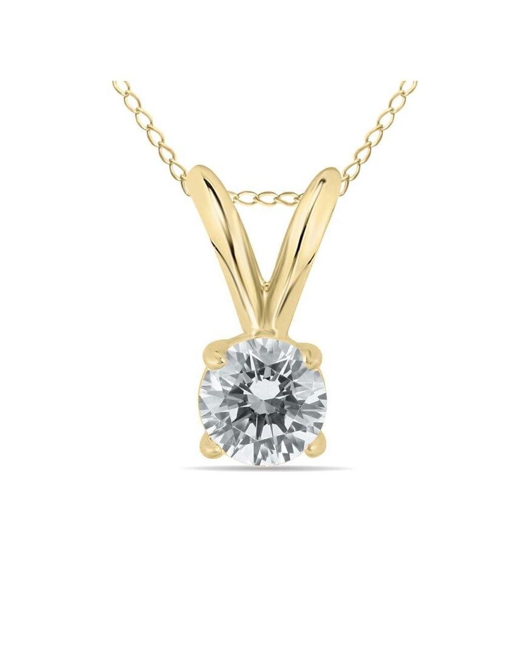 Diamond Select Cuts Metallic 14k 0.20 Ct. Tw. Diamond Necklace