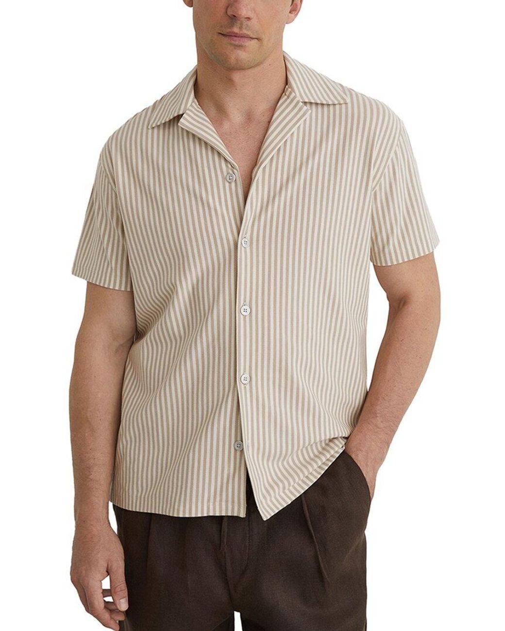 Reiss Natural Aurelia Stripe Cuban S Shirt for men